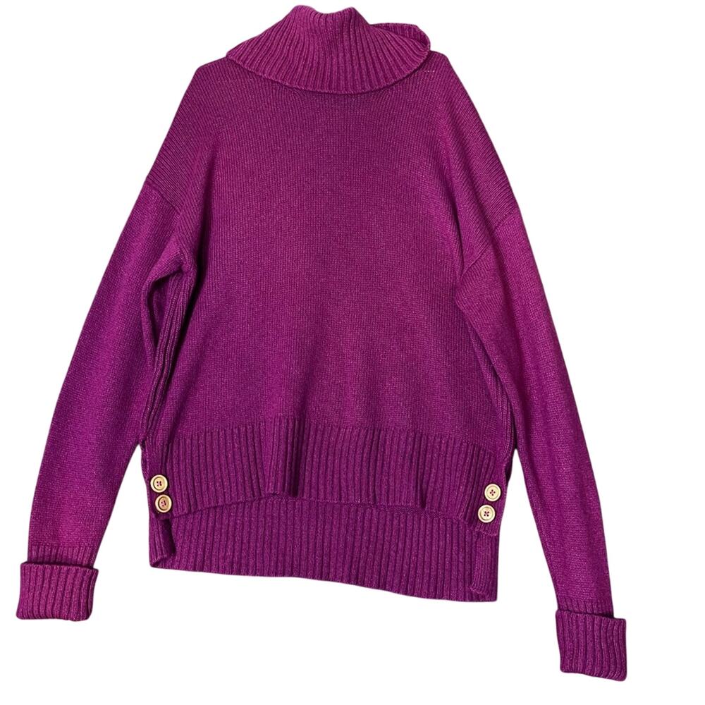 Anthropologie Sweater Womens Small Fuschia Wool blend Cowl Neck Made in Italy
